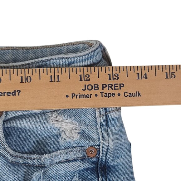 American Eagle Mom Jeans Womens 0 26x27 Light Wash High Rise Distressed - Picture 11 of 14